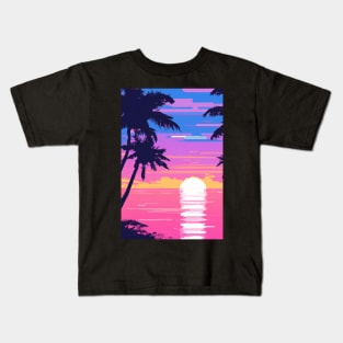 Pastel sunset on the beach Kids T-Shirt